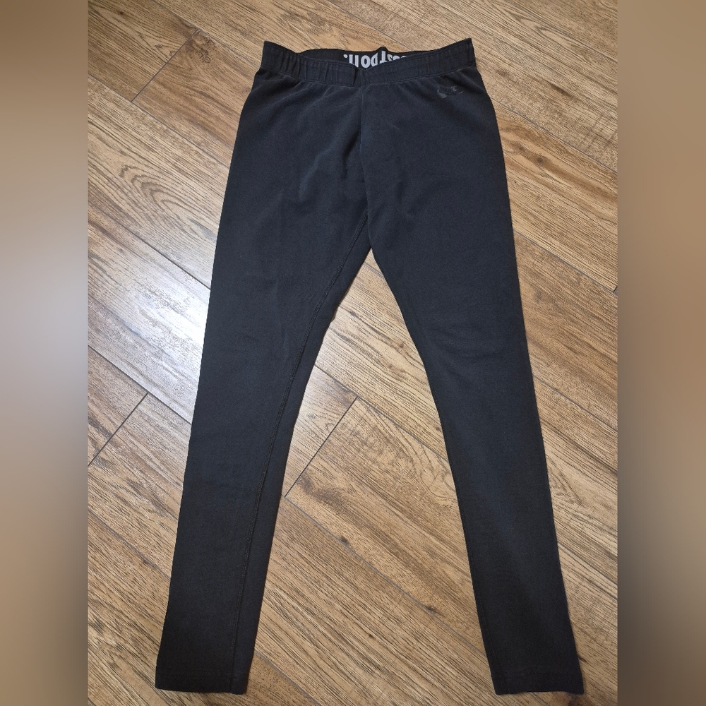Nike black on black stretch Just Do It leggings  Medium